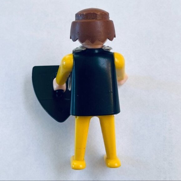 1974 Geobra Playmobile Figurine Silver Tone Shield Helmet Vintage Kids Toy - Picture 3 of 6